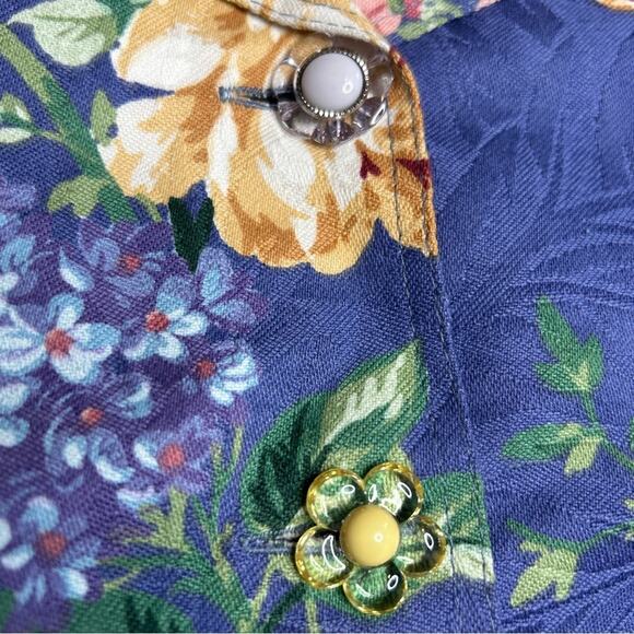 Vintage Jacket Womens Size Small Cottage Granny Floral Plaid Country Chic Artsy - Picture 5 of 7